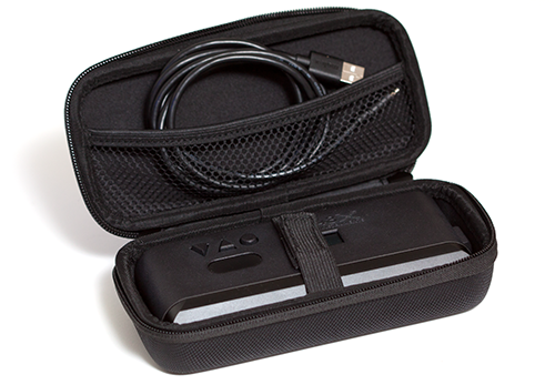 The DM48X in its custom protective case with USB cable