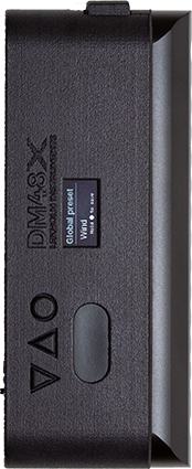 Top view of the DM48X showing buttons and display